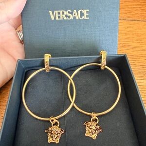 Versace Gold Medusa Hoop Earrings